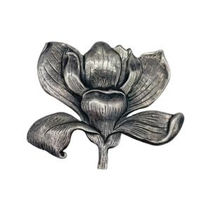 Vintage Manfredi Sterling Silver Orchid flower pin brooch